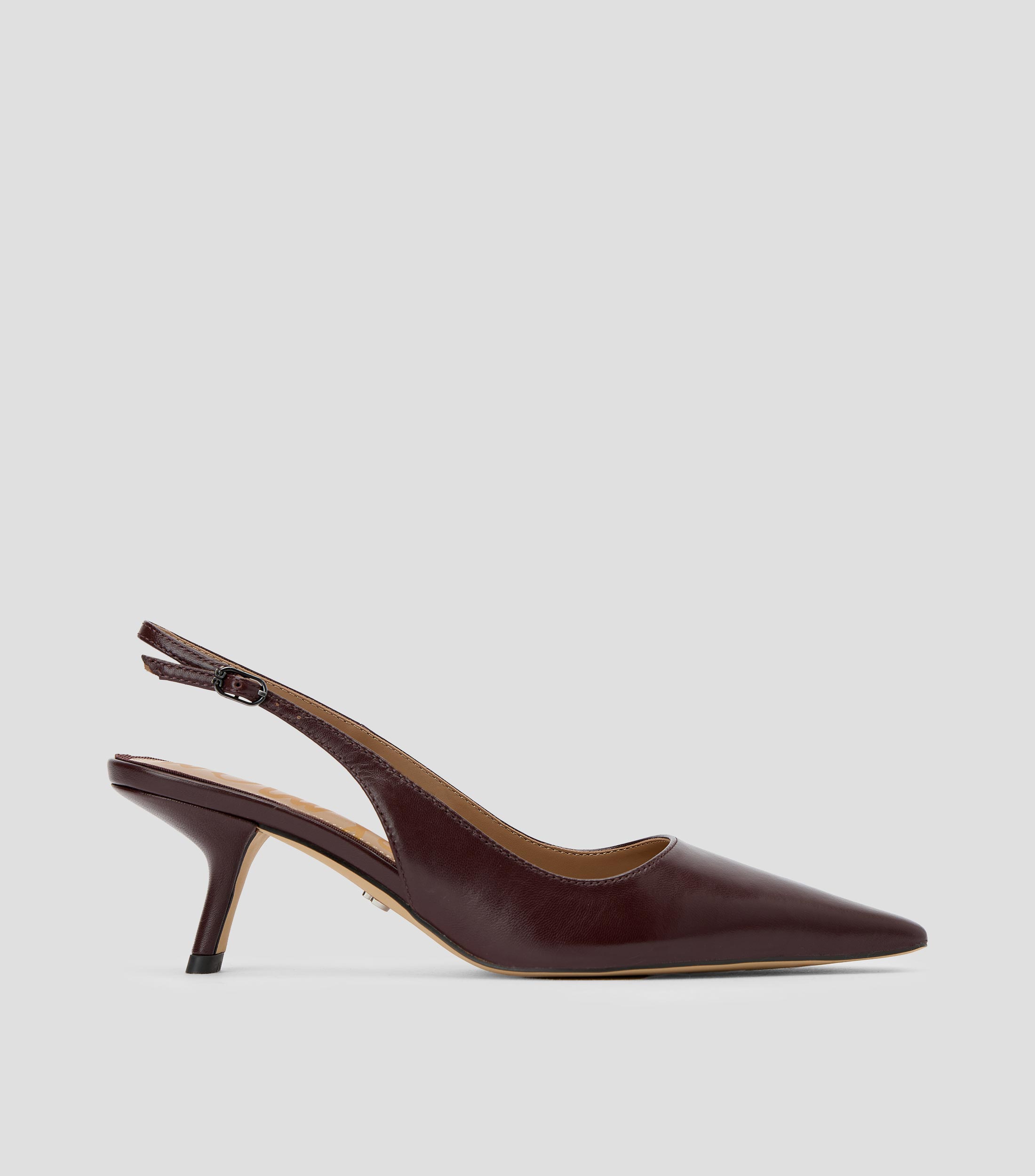 Zapatillas de tacón mediano de aguja en piel Mujer